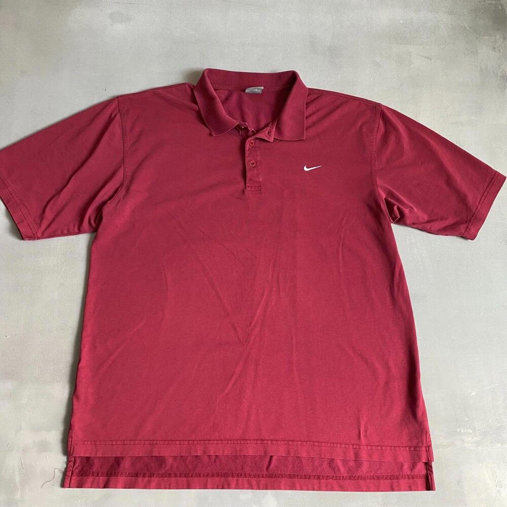 Vintage Nike Shirt Mens XL Red Polo dri fit retro Y2k Short Sleeve preppy - Picture 1 of 7